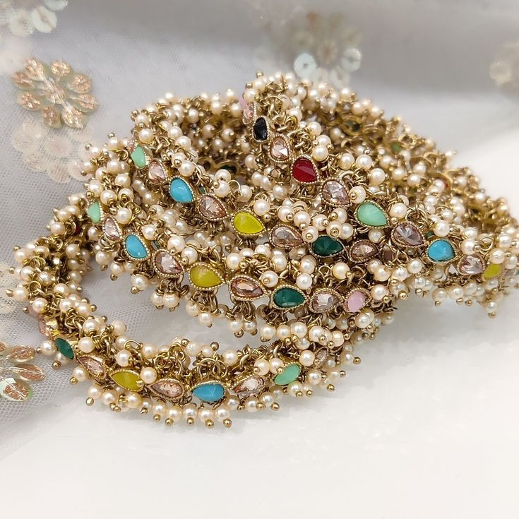 Multicolor Pearl Bangles